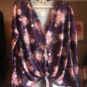 Oversized Floral Cardigan